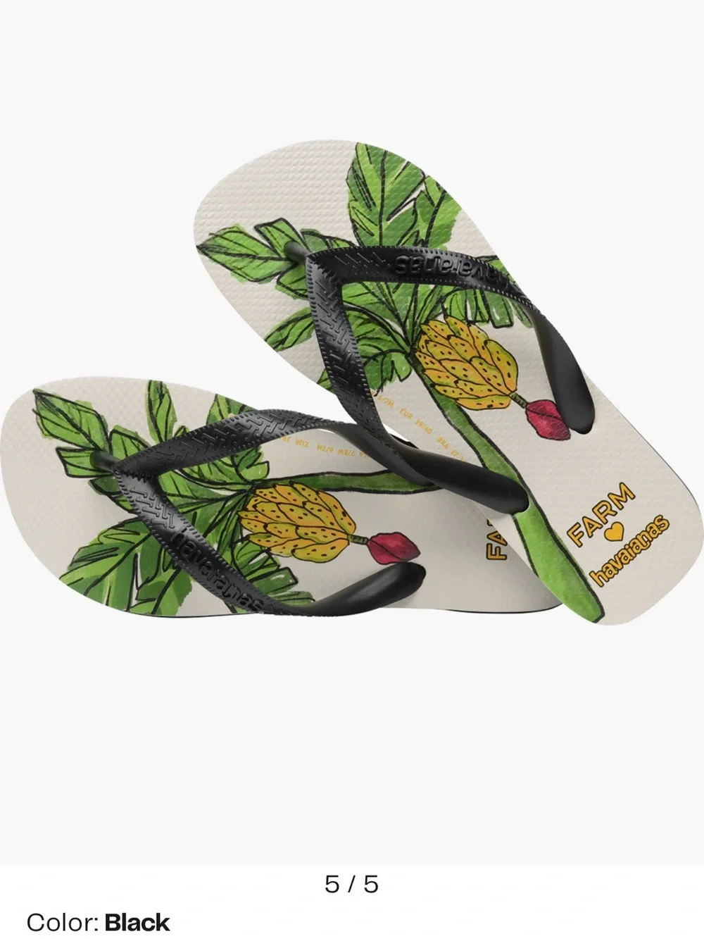 New FARM Rio x Havaianas Banana Tree Water Resistant Flip Flops - Picture 4 of 4